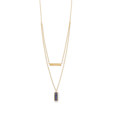 Lunar Line Duo Bar Necklace