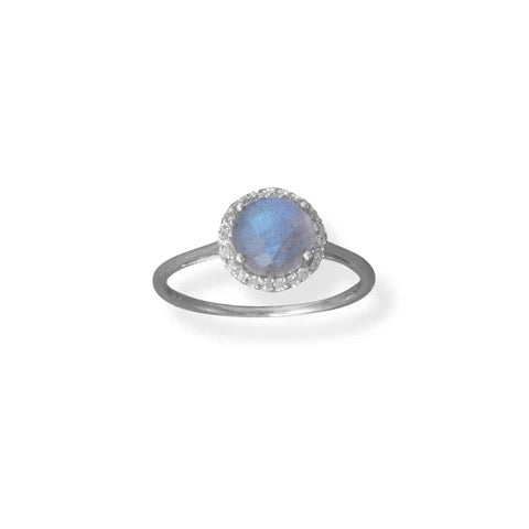Luxe Labradorite Halo Ring