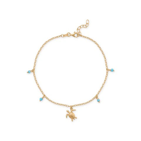 Isla Turtle Turquoise Anklet