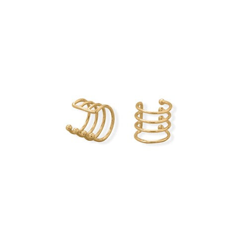 Aurora Four Row Gold Ear Cuffs