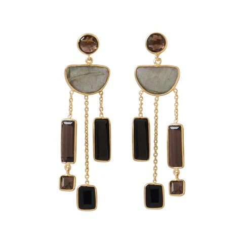 Luna Cascade Multi-Stone Earrings
