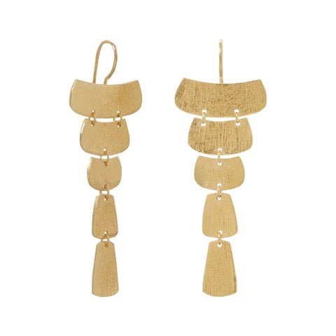 Golden Cascade Textured Drop Earrings