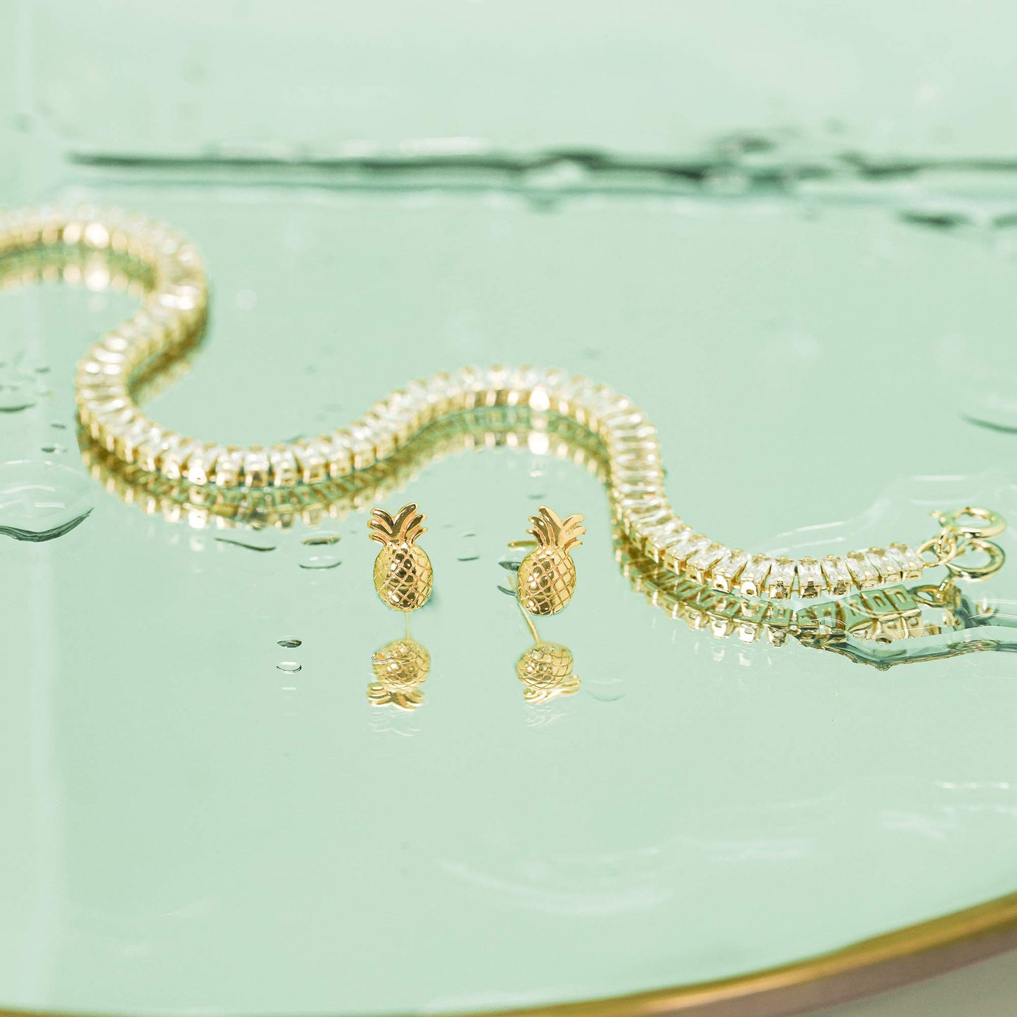 Golden Pineapple Spark Studs