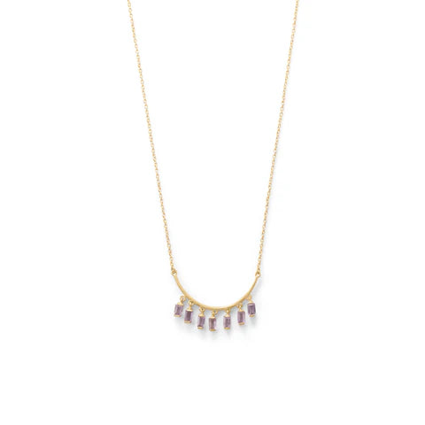 Amethyst Arc Drop Necklace